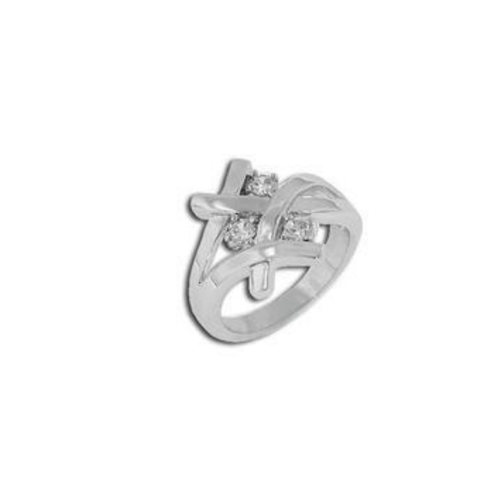 925 Silver 3 Round CZ Diamond Ring